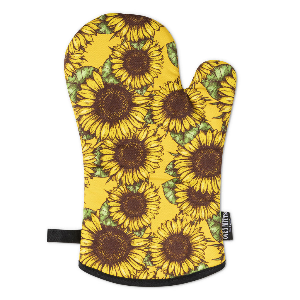 Boho Sunflowers Butterfly Oven Mitts Pot Holders Matching 