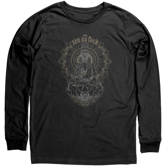 Zen Meditating Skeleton Apparel Long Sleeve Tee