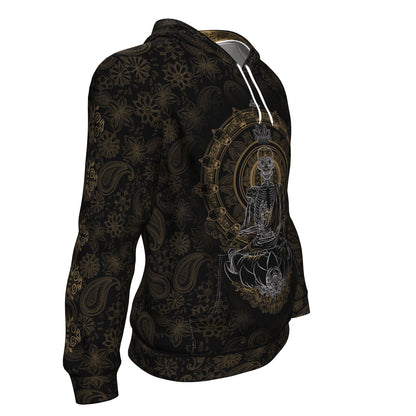 Zen Meditating Skeleton TF All Over Printed Unisex Hoodie