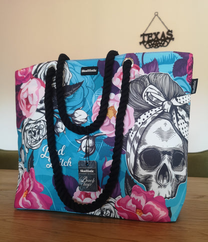 BB Flower Skull Shoulder Beach Bag