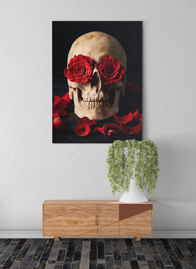 Skull & Roses Canvas Wall Art
