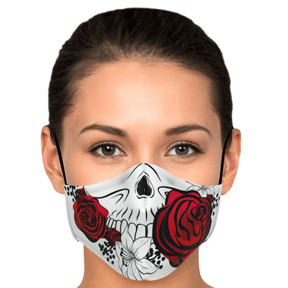 Skull Jaw Flower Face Mask