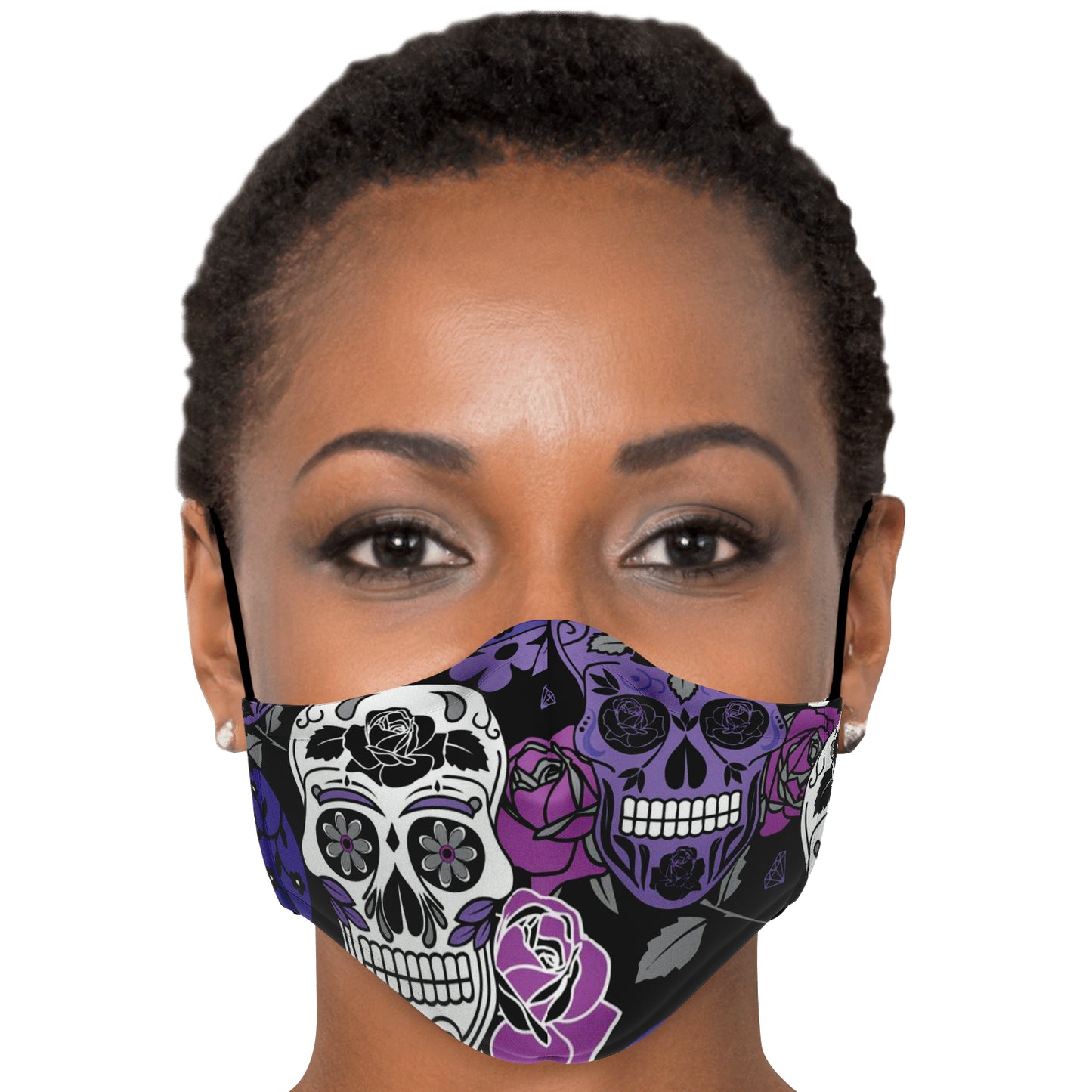 Sugar Skull Purple Face Mask