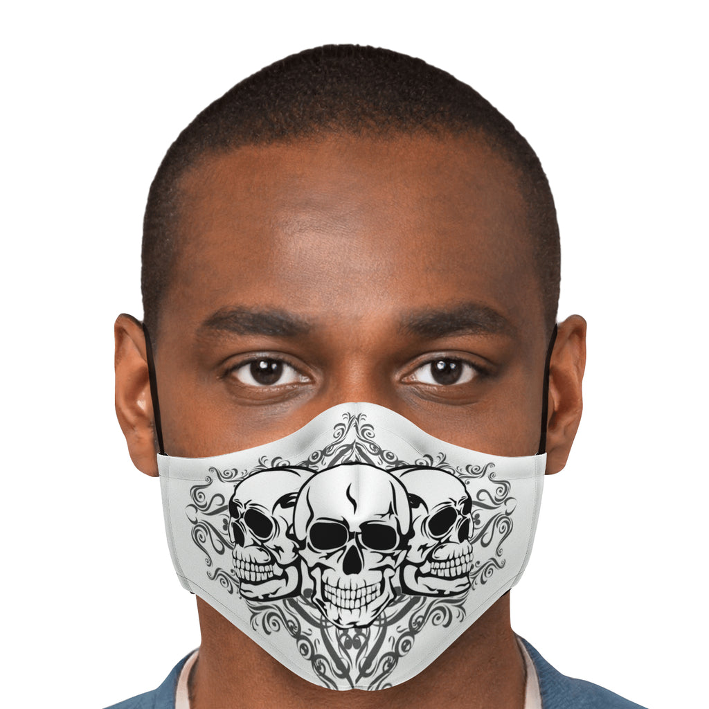 Triple Skull White Face Mask