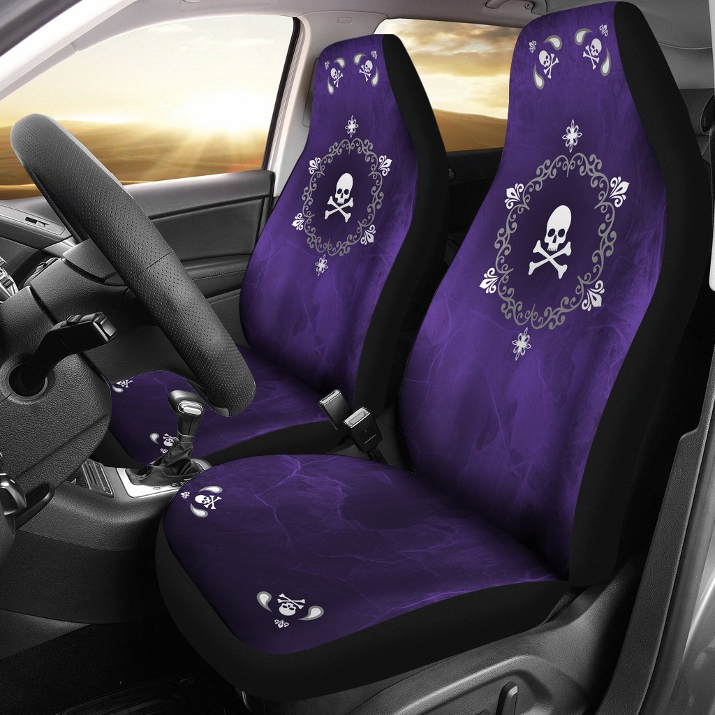 Skullistic Mandala Skulls Purple Car Seat Covers