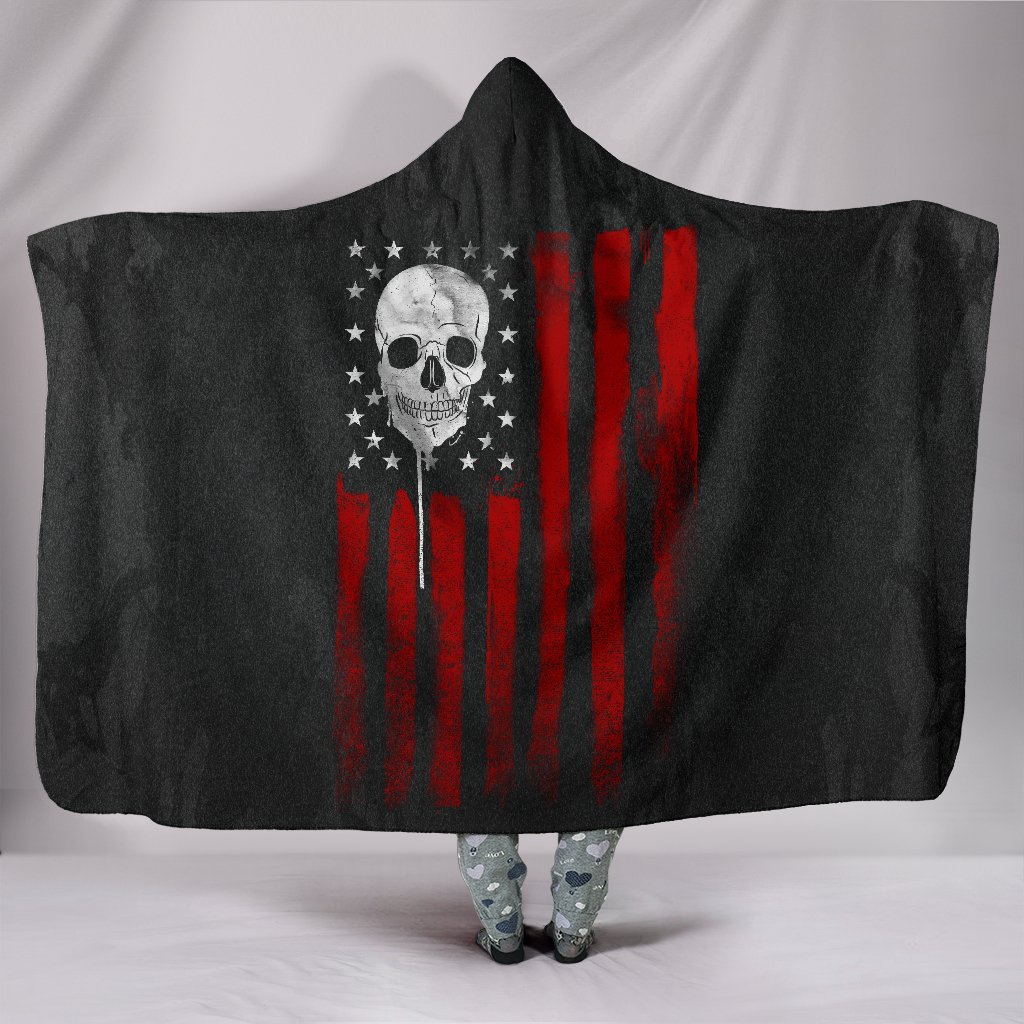 American Skull Nation Hooded Blanket