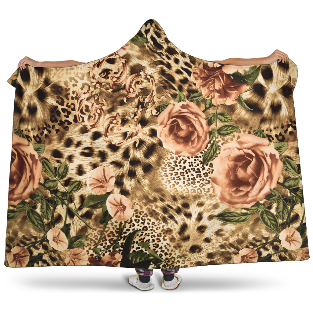 Vintage Leopard Hooded Blanket