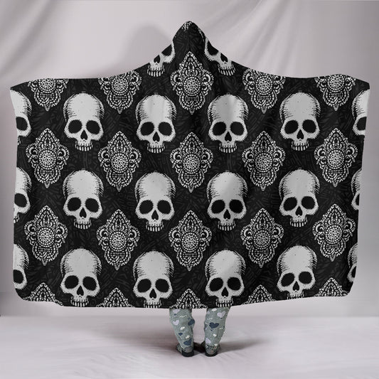 Gothic Skulls Hooded Blanket
