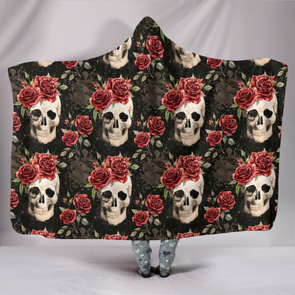 Vintage Skulls Hooded Blanket