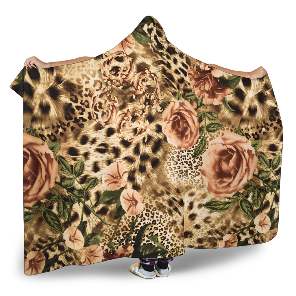 Vintage Leopard Hooded Blanket