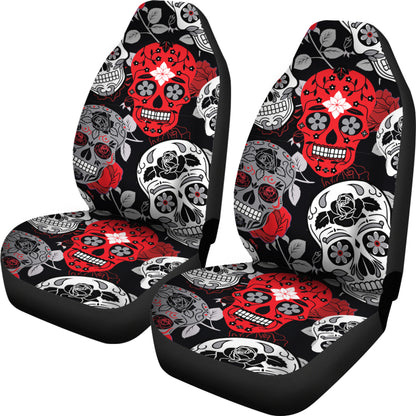Skullistic Sugar Skulls Red Car Seat Covers