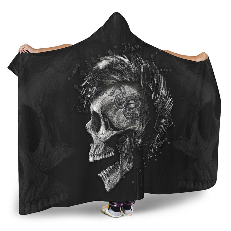 Punk Skull Hooded Blanket