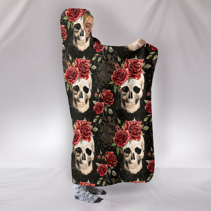 Vintage Skulls Hooded Blanket