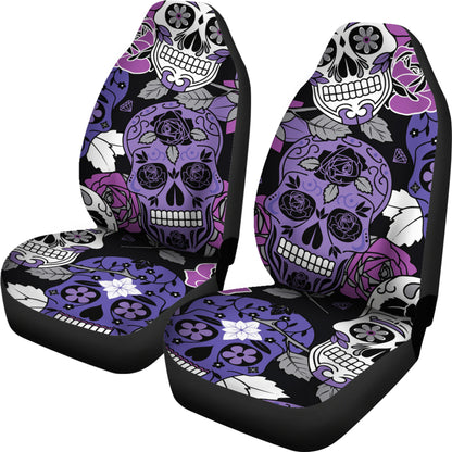 Sugar Skull Purple Car Seat Covers