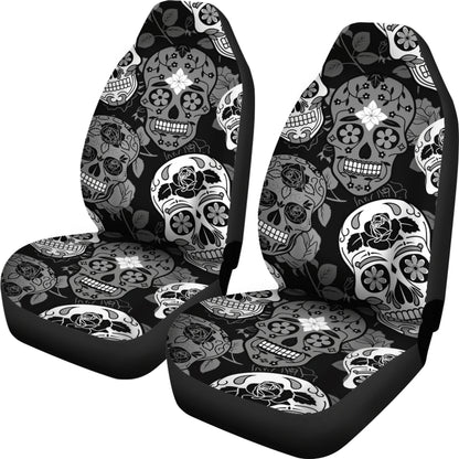 Skullistic Sugar Skulls Grey Car Seat Covers