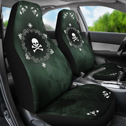 Skullistic Green Mandala Skulls Car Seat Covers