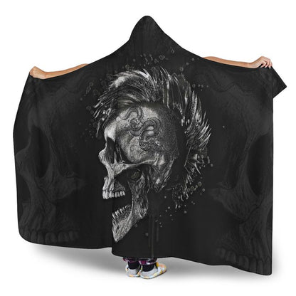 Punk Skull Hooded Blanket