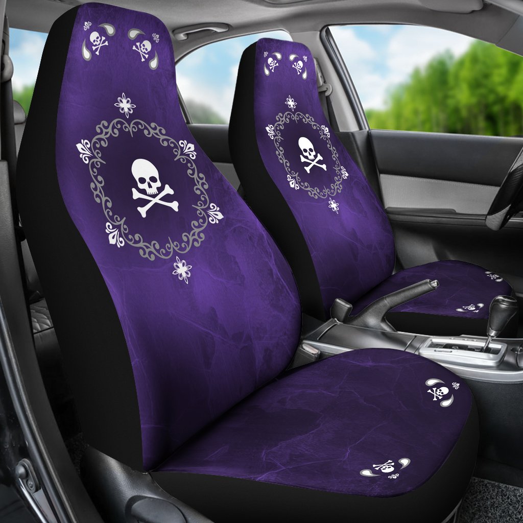 Skullistic Mandala Skulls Purple Car Seat Covers