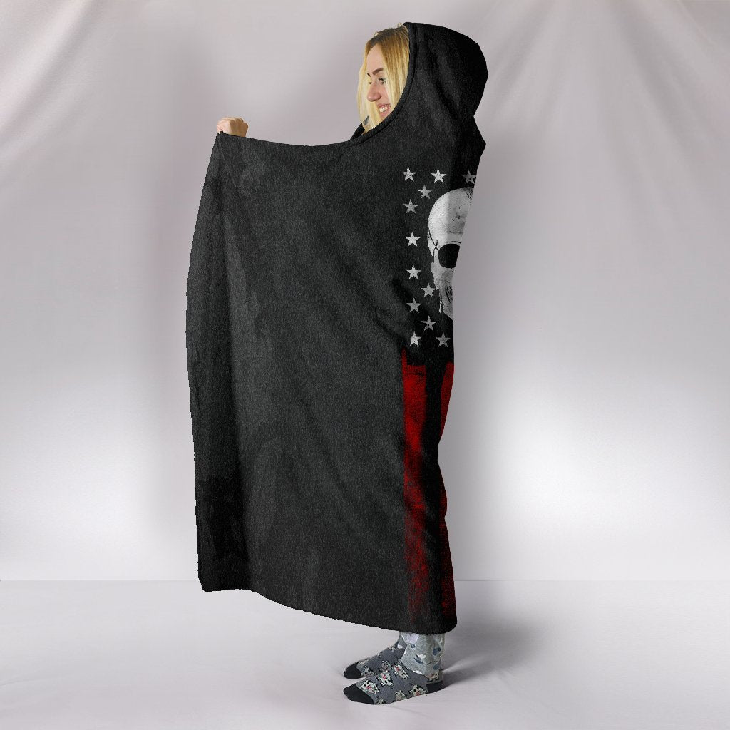 American Skull Nation Hooded Blanket