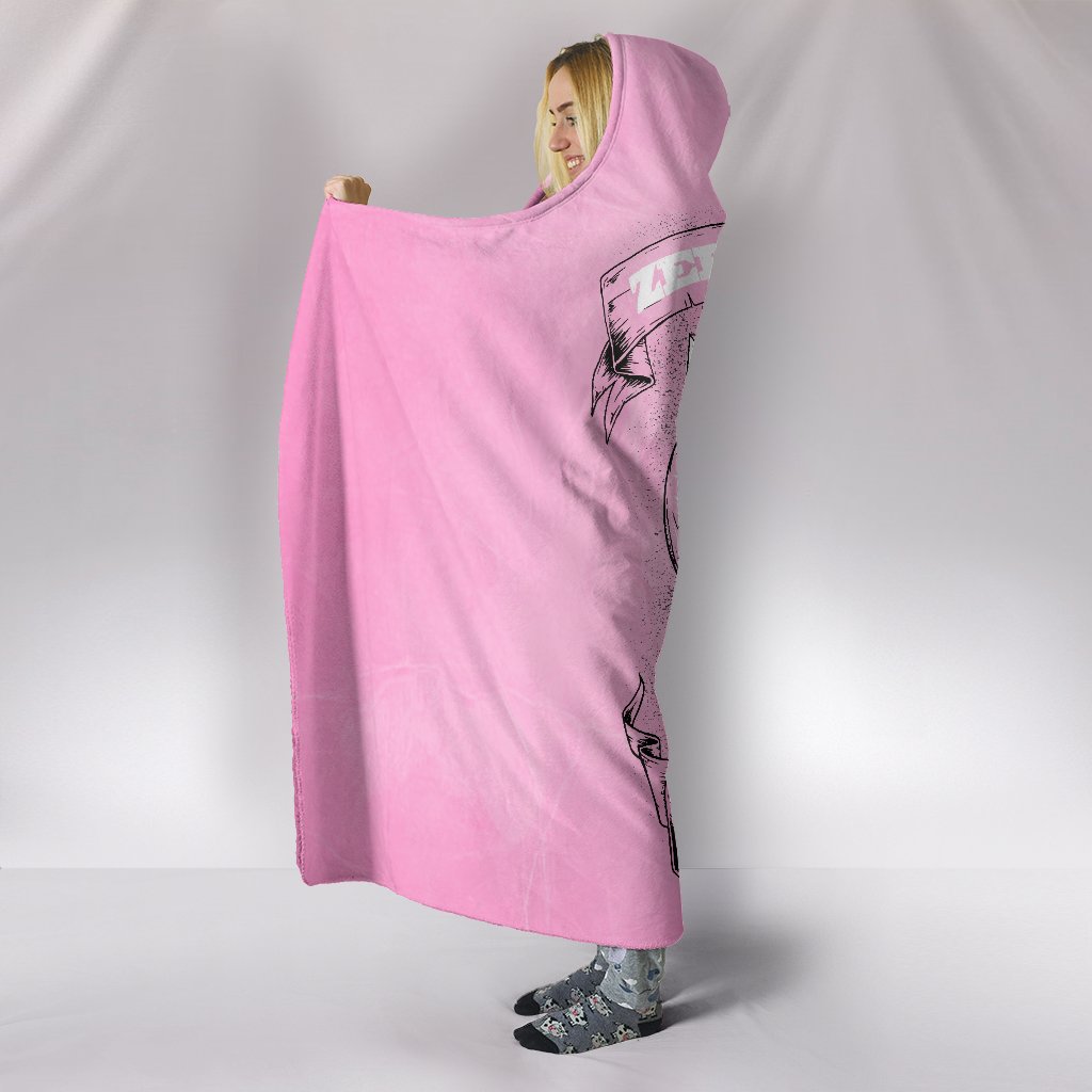 Zero F*ck Given Skull Pink Hooded Blanket