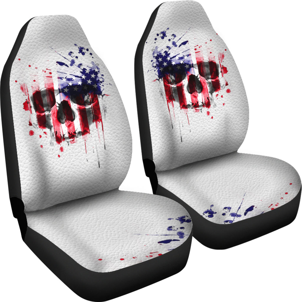 USA Flag Skull Car Seat Covers