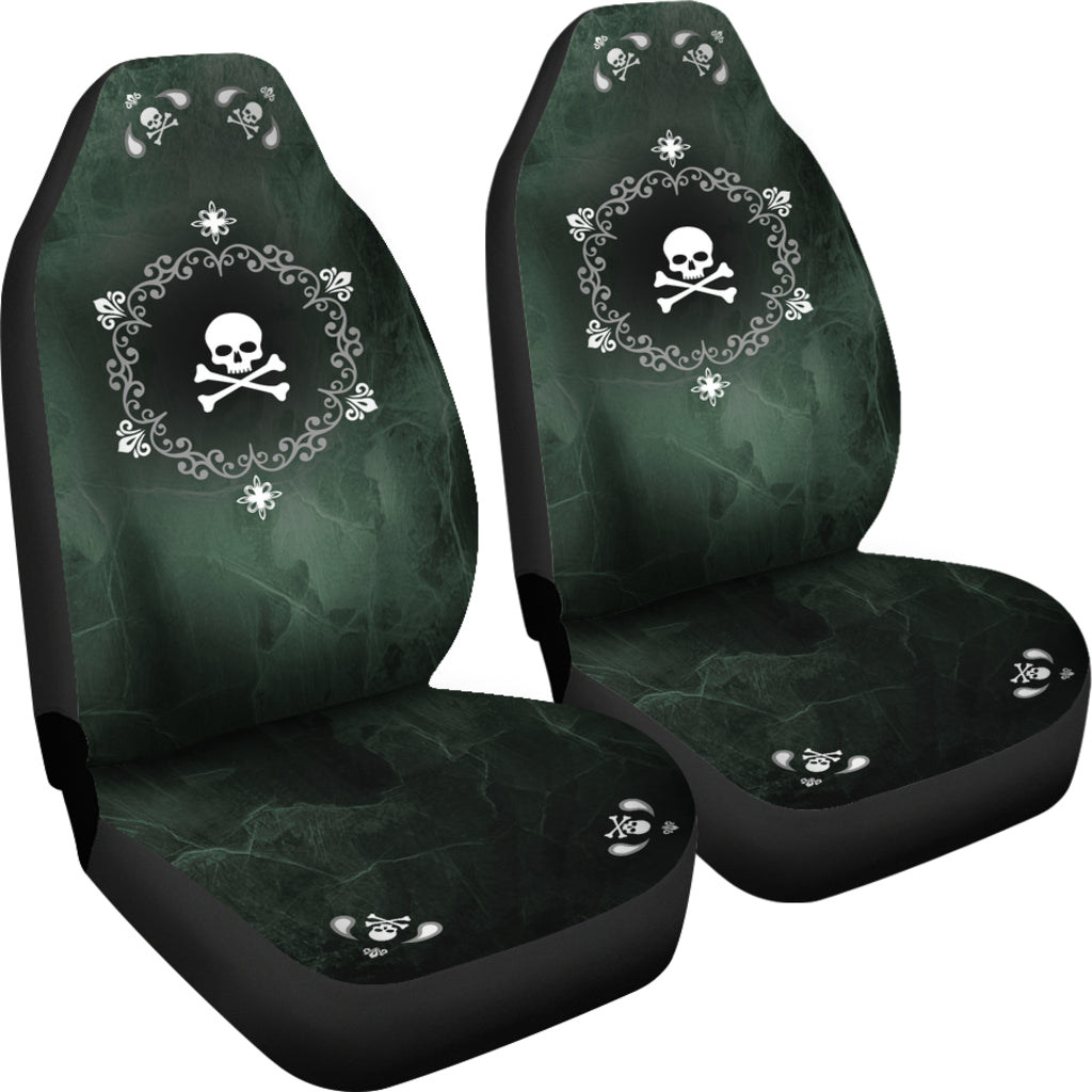 Skullistic Green Mandala Skulls Car Seat Covers