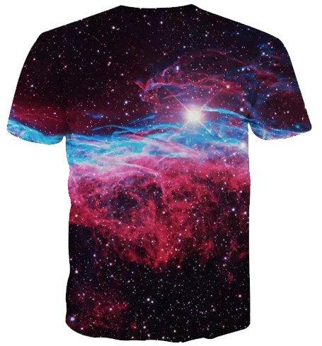 galaxy cat eating pizza taco t shirt back