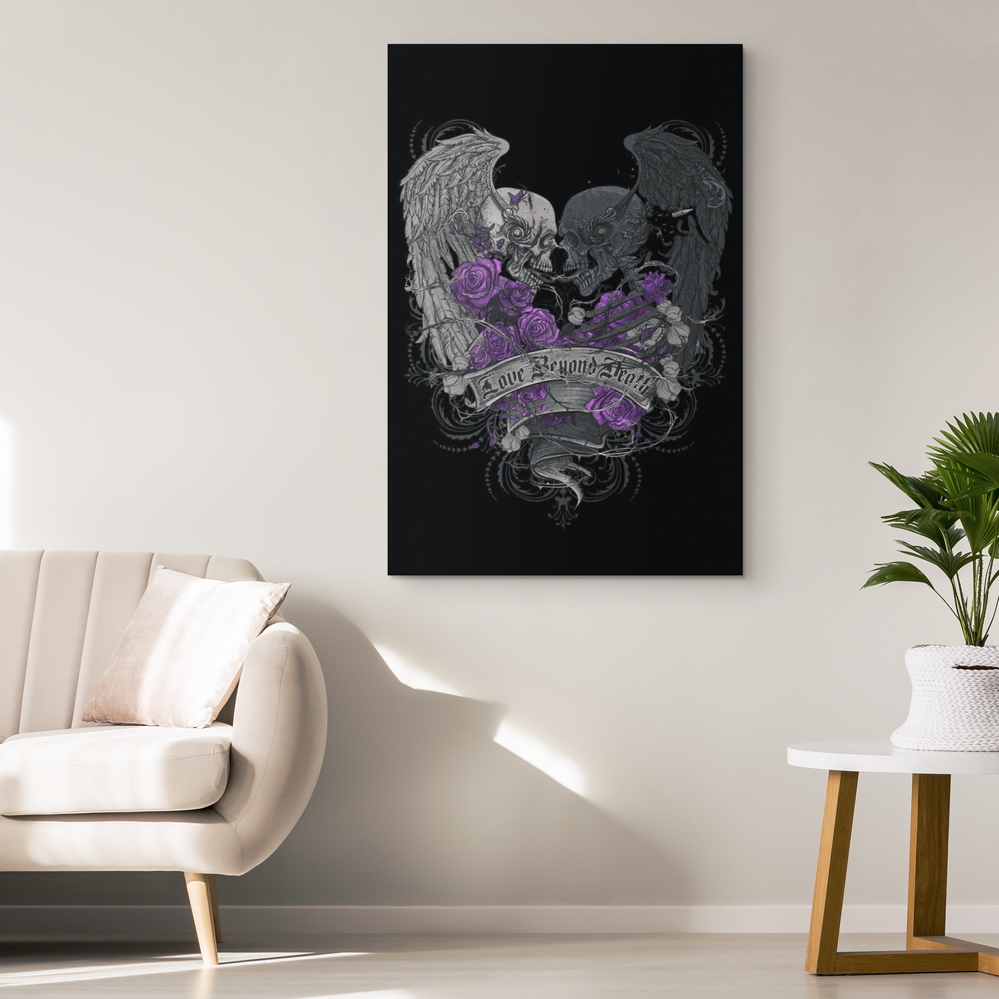Skullistic™ Love Beyond Death Canvas Wall Art