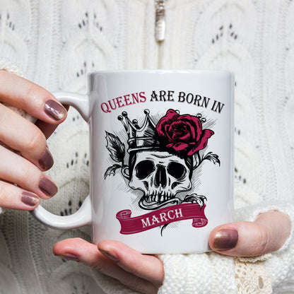 Queens Are Born In January-December Skull Mug