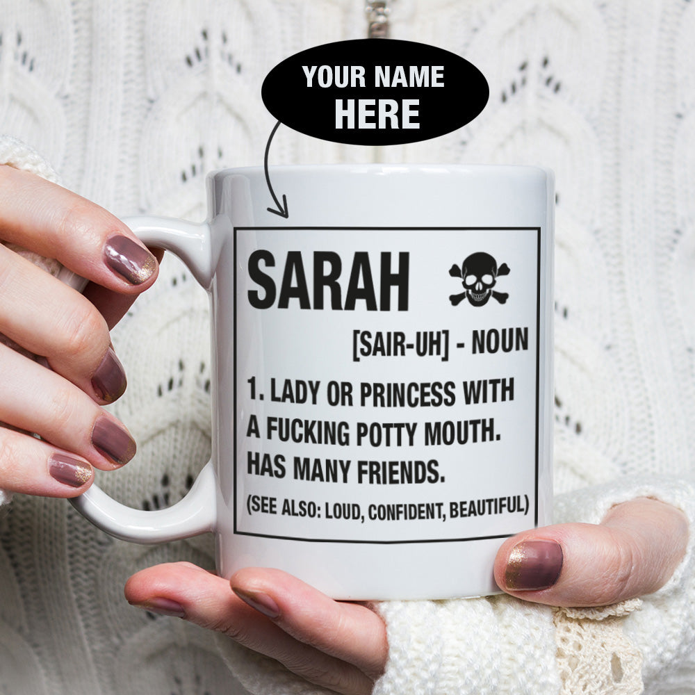Personalized Lady With A Potty Mouth Skull Mug