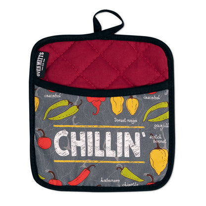 Chillin' Chillies Oven Mitts And Potholder Set