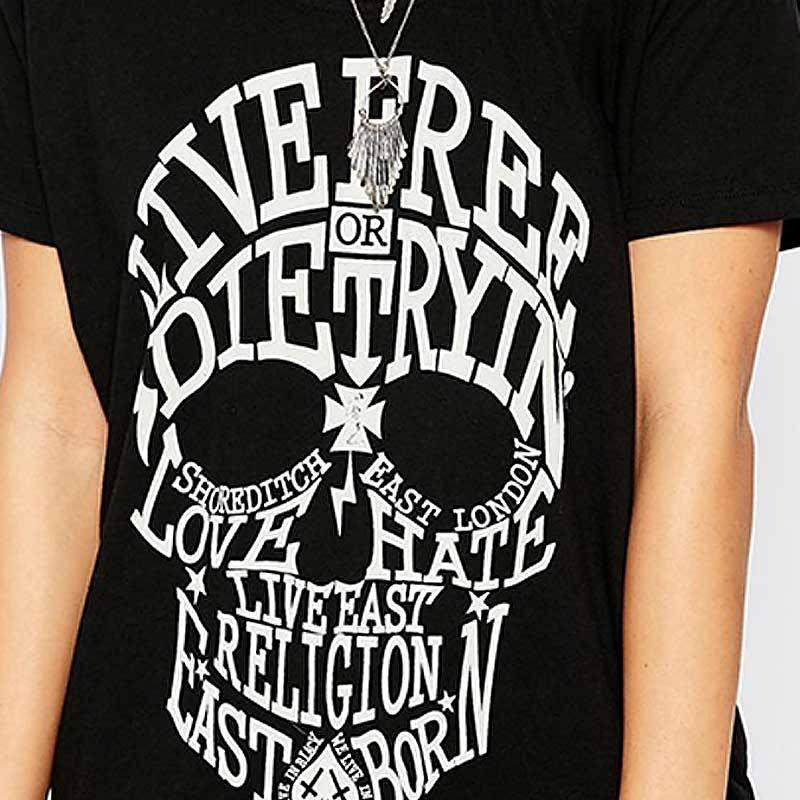 Skull Live Free Or Die Trying T-shirt