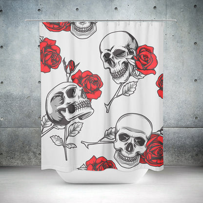 Skullistic Death Rose Shower Curtain