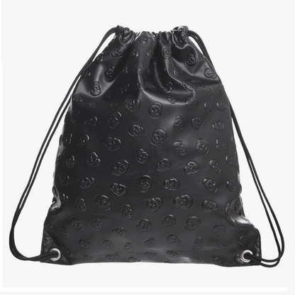 Black Skull Drawstring Bag