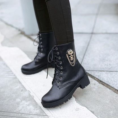 Black Whisper Skull Women's Boots