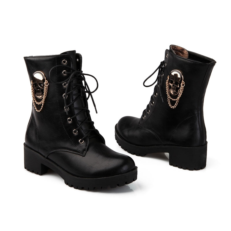 Black Whisper Skull Women's Boots