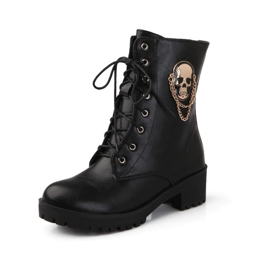 Black Whisper Skull Women's Boots