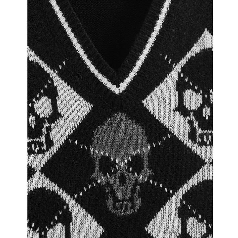 Skull Pattern Sweater Vest