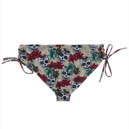 Sugar Skull Flowers Bikini Bottom