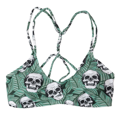 Skullistic Tropic Palms Skull Bikini Top