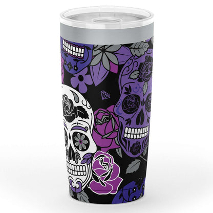 Sugar Skulls Purple Steel Tumbler