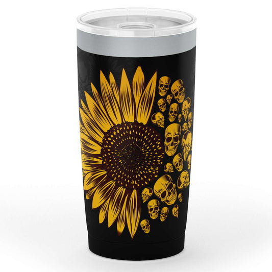 Sunflower Skulls Steel Tumbler