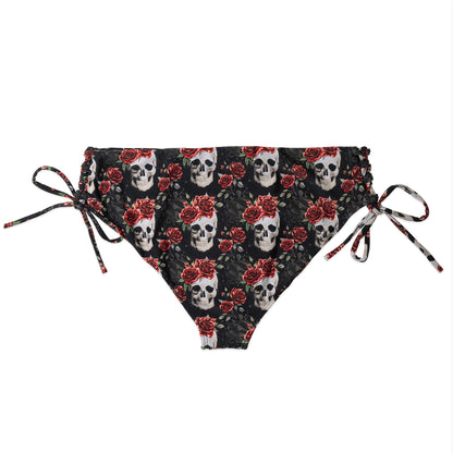 Vintage Skulls Flower Bikini Bottom