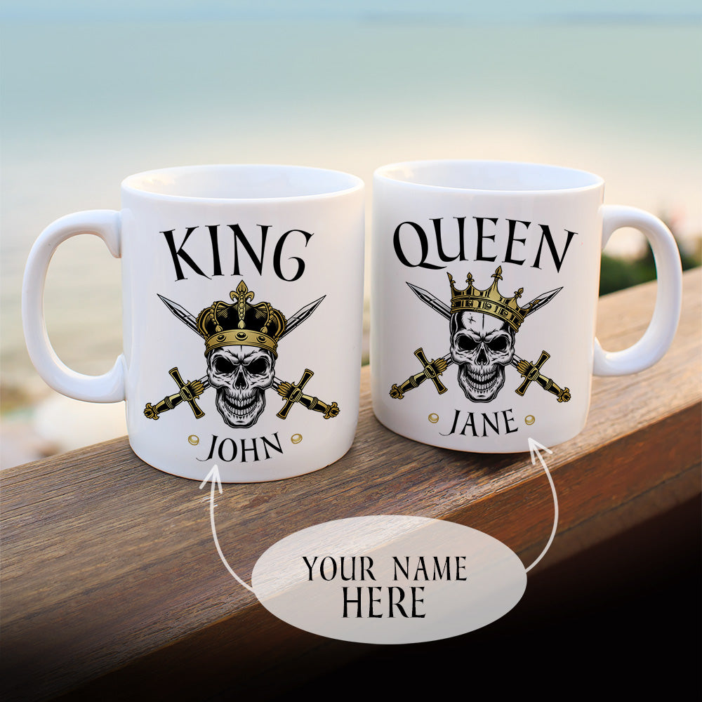 Personalized Skull King And Skull Queen Mugs Set