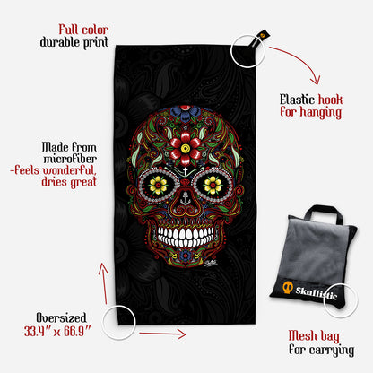 Skullistic Calavera Sugar Skull Towel