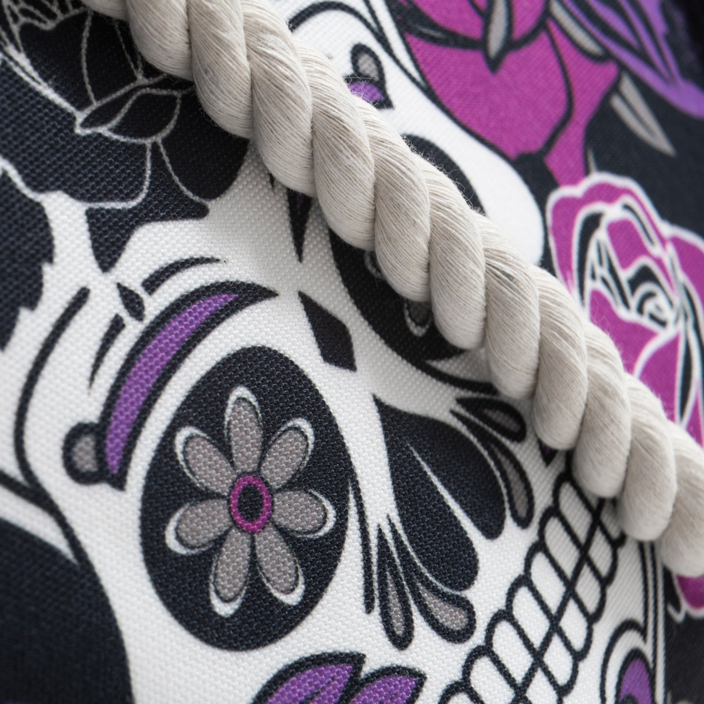 Sugar Skull Purple Shoulder Beach Bag