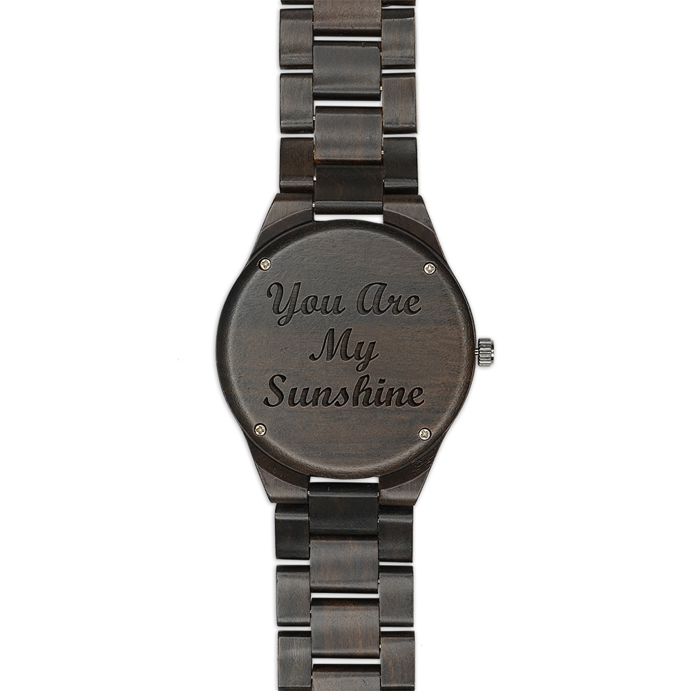 Sunflower You Are My Sunshine Engraved Wood Watch