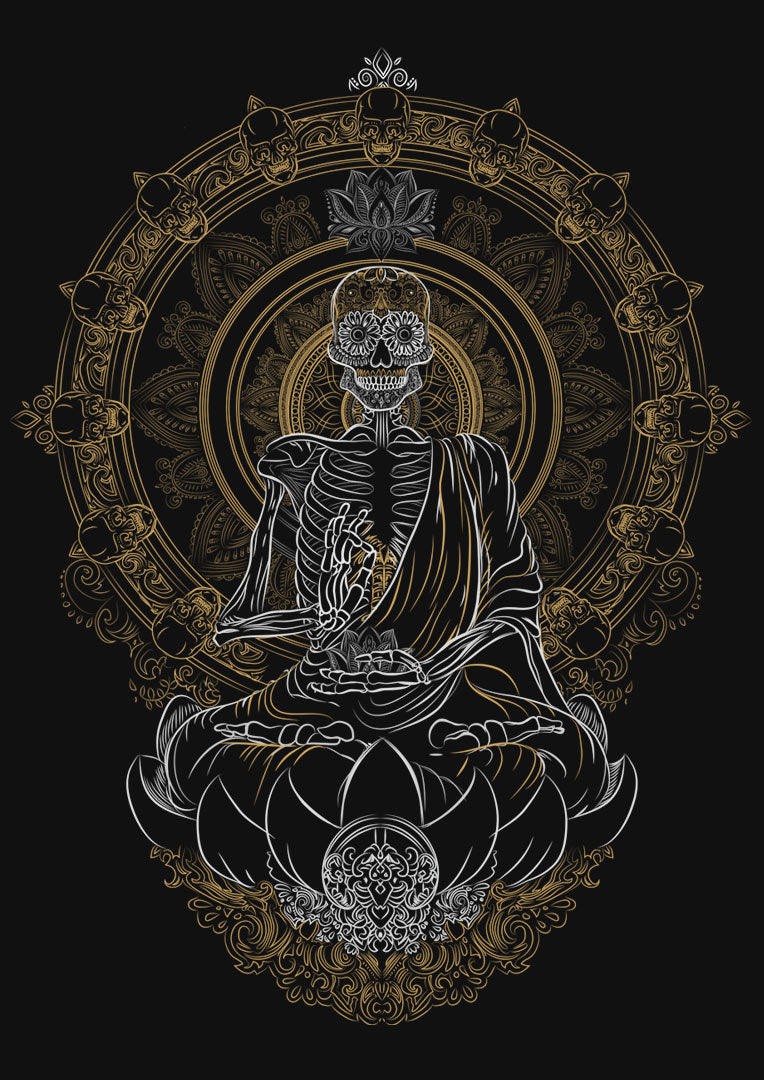 Skullistic Zen Meditating Skeleton Hooded Blanket TF